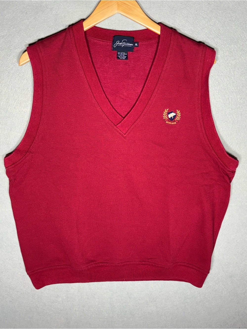 Jack Nicklaus Red V-Neck Golf Vest size XL